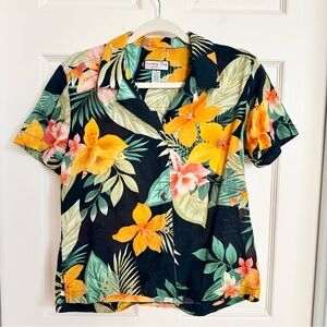 Orange Jamaica bay Hawaiian button up